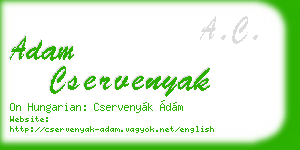 adam cservenyak business card
